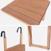 Mesa auxiliar de madera para balcón, plegable