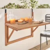 Mesa auxiliar de madera para balcón, plegable