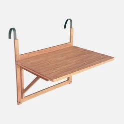Mesa auxiliar de madera para balcón, plegable