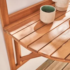 Mesa auxiliar de madera para balcón, plegable