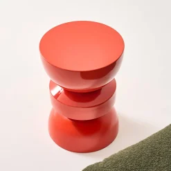 Mesa auxiliar, extremo del sofá, mesita de metal efecto glassy