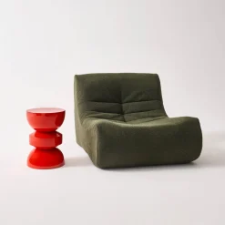 Mesa auxiliar, extremo del sofá, mesita de metal efecto glassy
