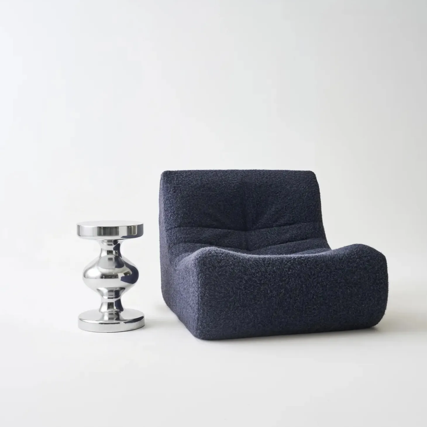 Mesa auxiliar, mesa de sofá, mesita de noche de acero inoxidable, Ø29,5 x H48,5cm