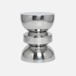 Mesa auxiliar, mesa de sofá, mesita de noche de acero inoxidable, Ø32 x H43,5cm