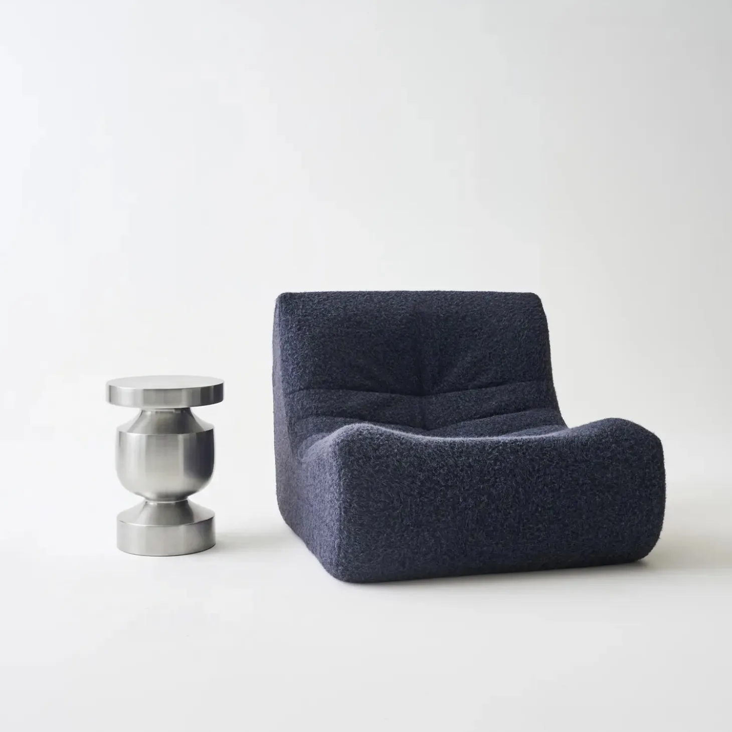 Mesa auxiliar, mesa de sofá, mesita de noche de acero inoxidable Ø30,5 x H43,5cm