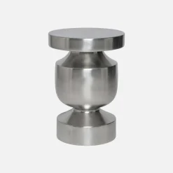 Mesa auxiliar, mesa de sofá, mesita de noche de acero inoxidable Ø30,5 x H43,5cm