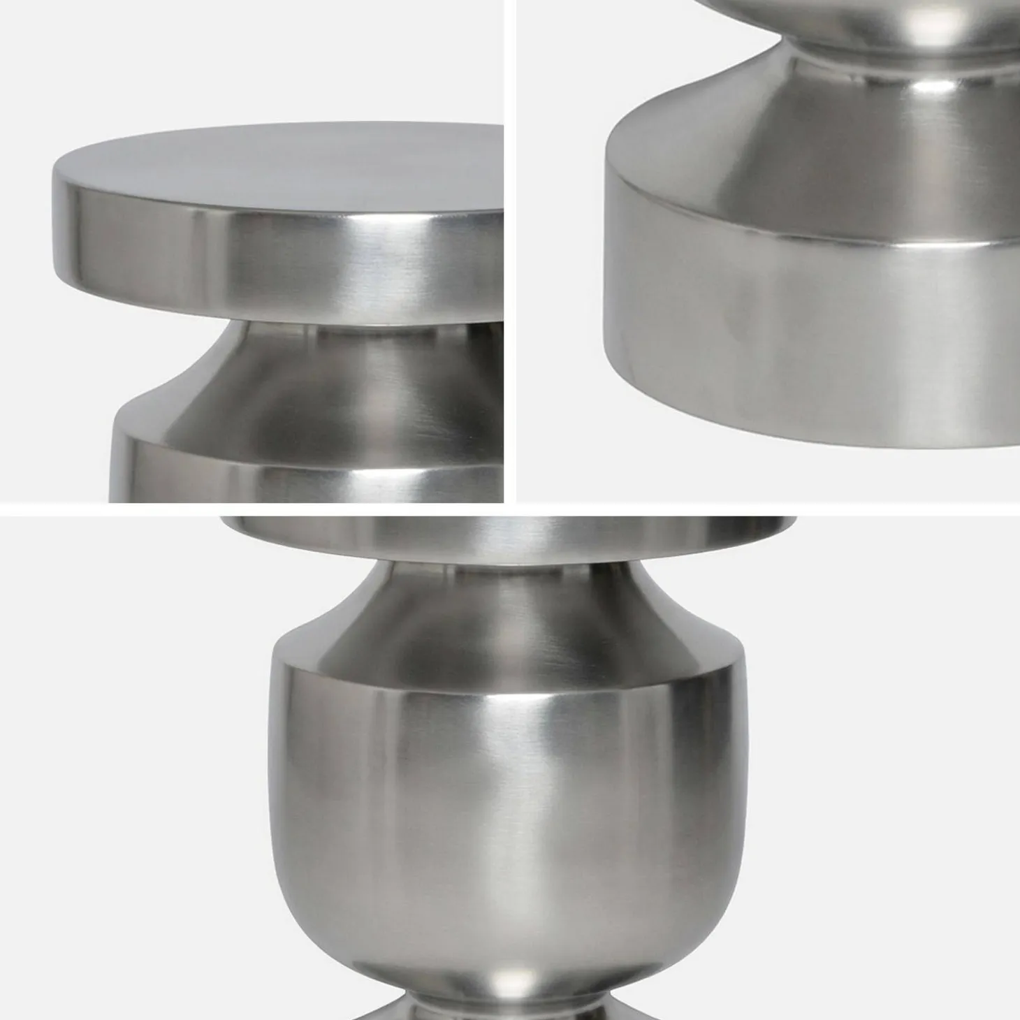 Mesa auxiliar, mesa de sofá, mesita de noche de acero inoxidable Ø30,5 x H43,5cm