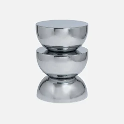 Mesa auxiliar, mesa de sofá, mesita de noche de acero inoxidable, Ø32 x H46,5cm