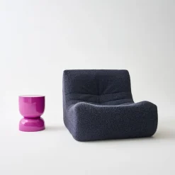 Mesa auxiliar, mesa lateral de sofá, mesita metálica efecto brillante