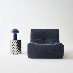 Mesa auxiliar, mesita de noche de acero esmaltado cromado