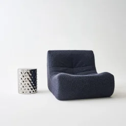Mesa auxiliar, mesita de noche de acero esmaltado cromado