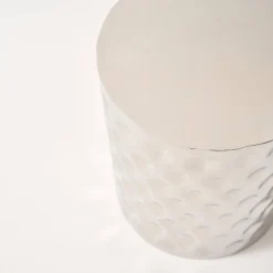 Mesa auxiliar, mesita de noche de acero esmaltado cromado