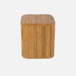 Mesa auxiliar, mesita de noche de ratán natural