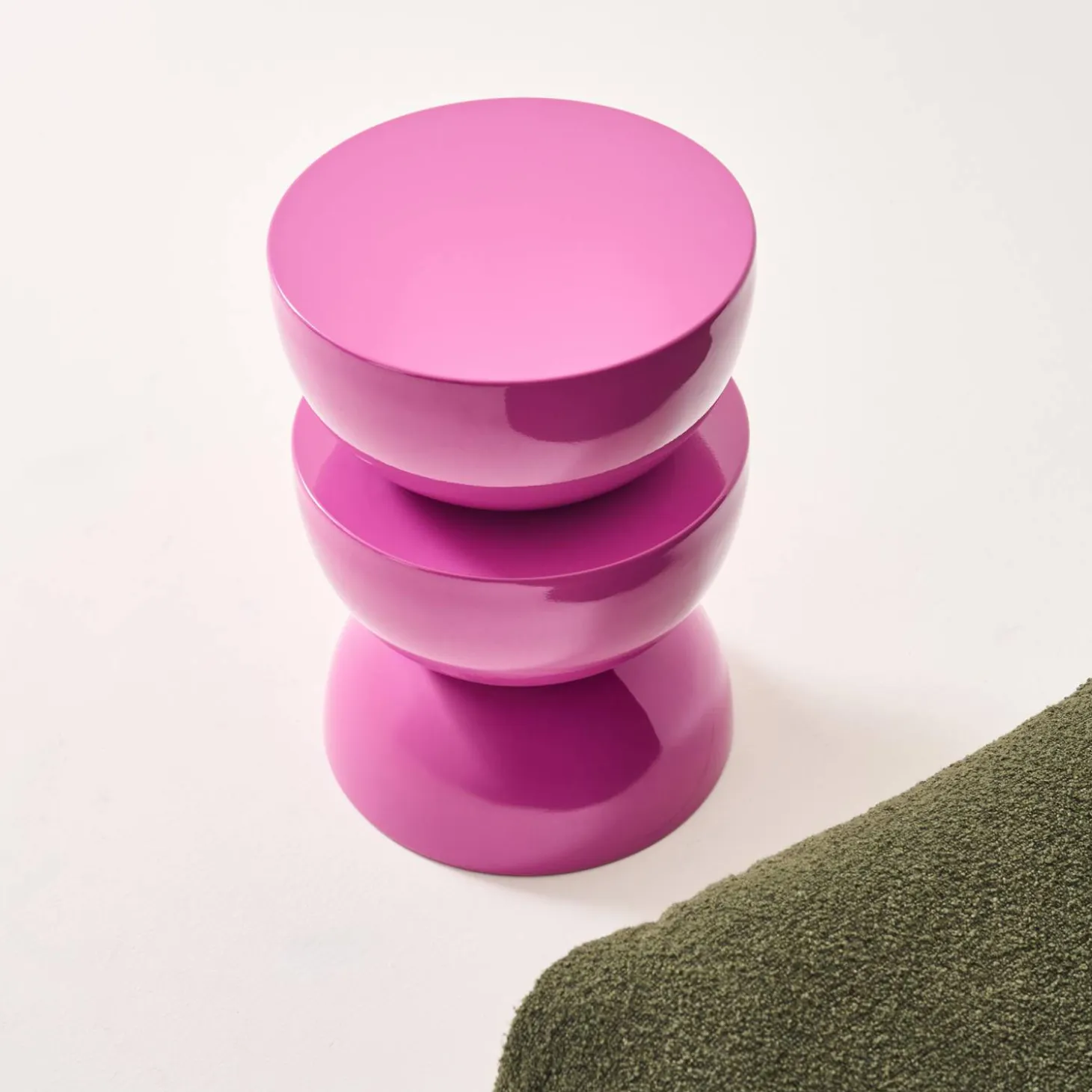 Mesa auxiliar, mesita metal efecto glassy