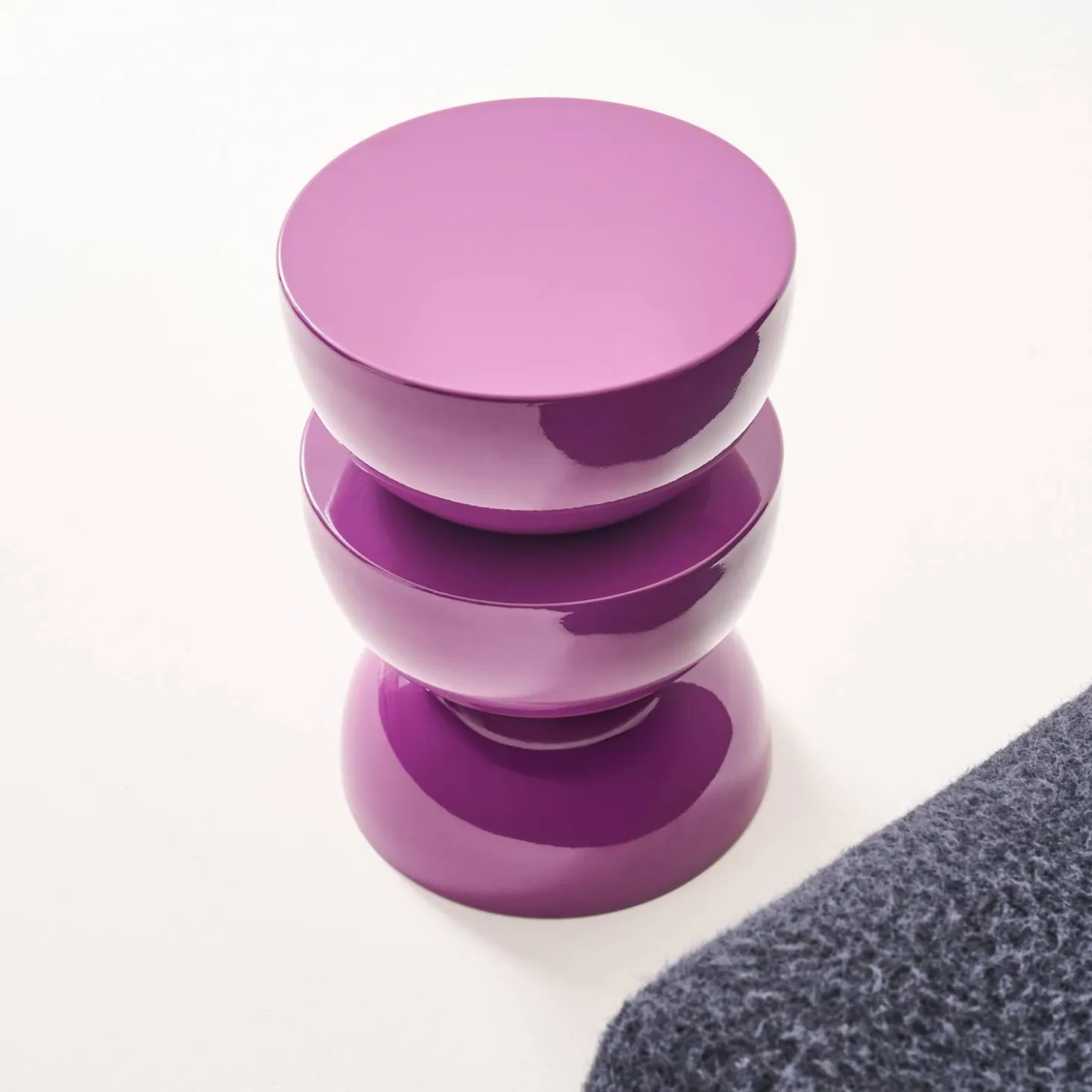 Mesa auxiliar, mesita metal efecto glassy