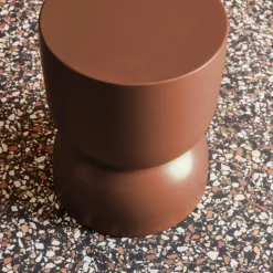 Mesa auxiliar, rincón de sofá, Mesita metal Ø32 x H42cm