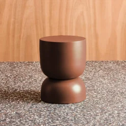 Mesa auxiliar, rincón de sofá, Mesita metal Ø32 x H42cm
