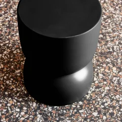 Mesa auxiliar, rincón de sofá, Mesita metal Ø32 x H42cm