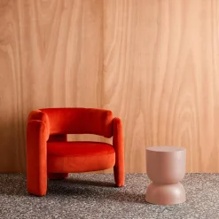 Mesa auxiliar, rincón de sofá, Mesita metal Ø32 x H42cm