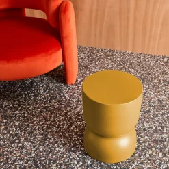 Mesa auxiliar, rincón de sofá, Mesita metal Ø32 x H42cm