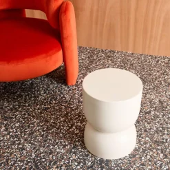 Mesa auxiliar, rincón de sofá, Mesita metal Ø32 x H42cm
