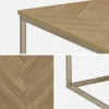 Mesa de centro de efecto madera con dibujo de espiga