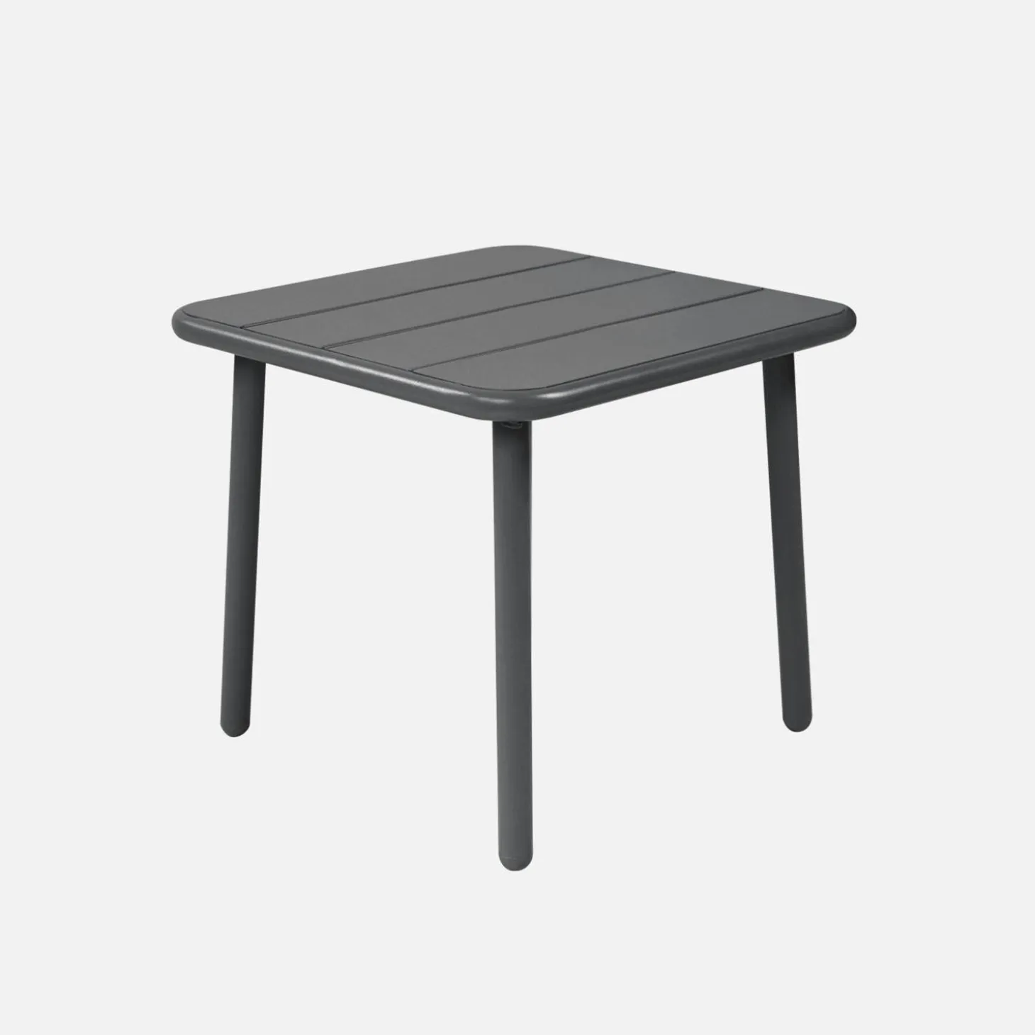 Mesa de centro de jardín bistró cuadrada de acero, 45 cm