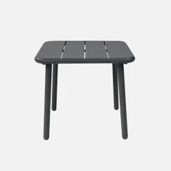 Mesa de centro de jardín bistró cuadrada de acero, 45 cm
