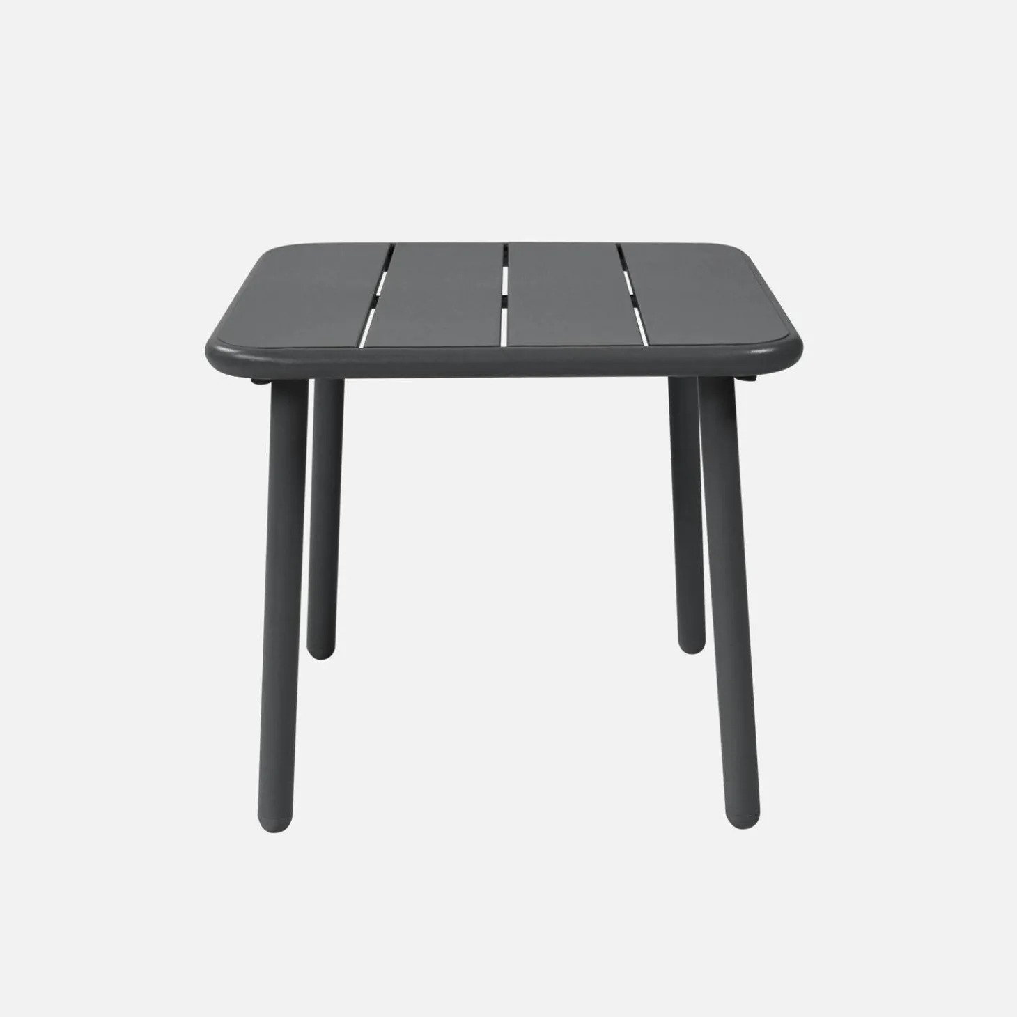 Mesa de centro de jardín bistró cuadrada de acero, 45 cm