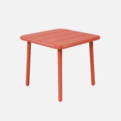 Mesa de centro de jardín bistró cuadrada de acero, 45 cm