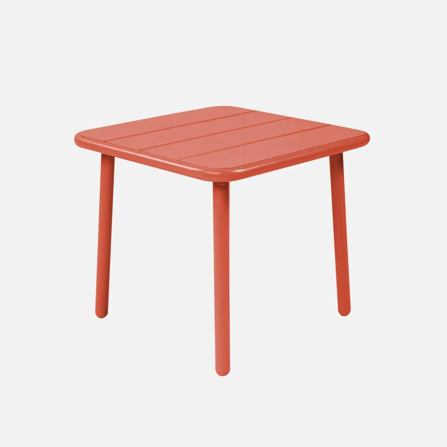 Mesa de centro de jardín bistró cuadrada de acero, 45 cm