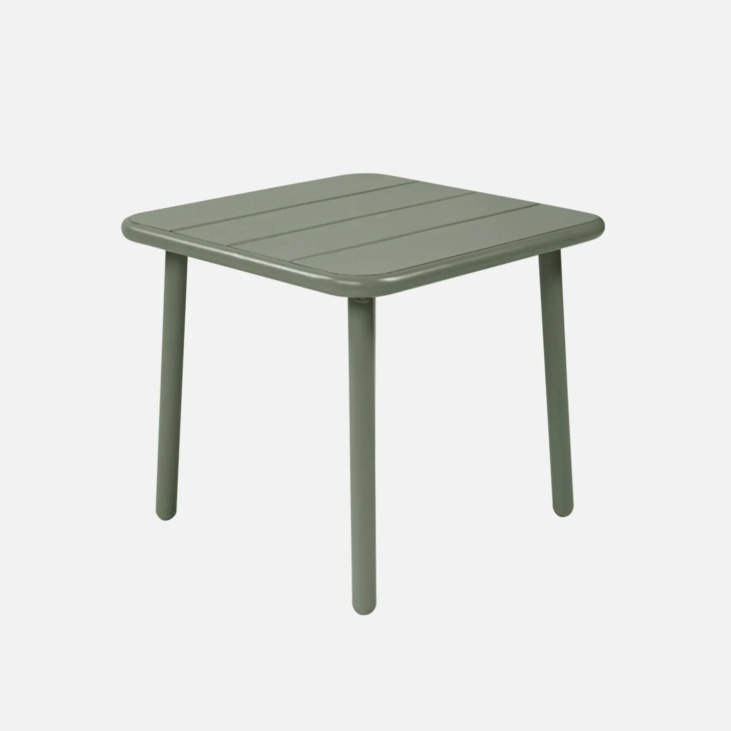 Mesa de centro de jardín bistró cuadrada de acero, 45 cm