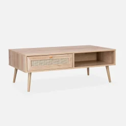 Mesa de centro estilo escandinavo de caña