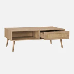 Mesa de centro estilo escandinavo, 1 cajón