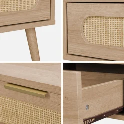 Mesa de centro estilo escandinavo, 1 cajón