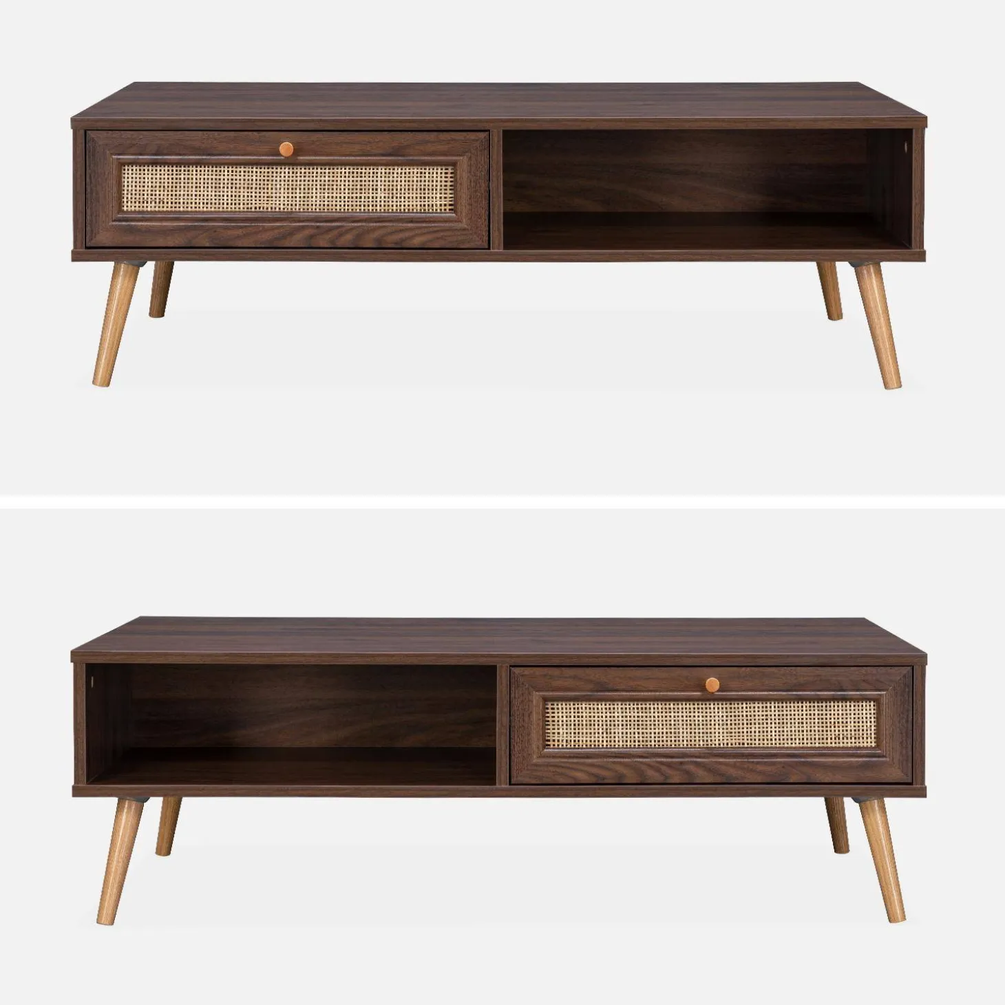 Mesa de centro estilo escandinavo de caña