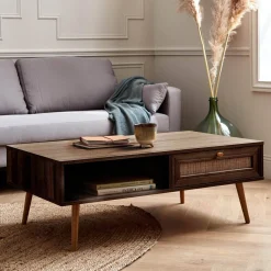 Mesa de centro estilo escandinavo de caña