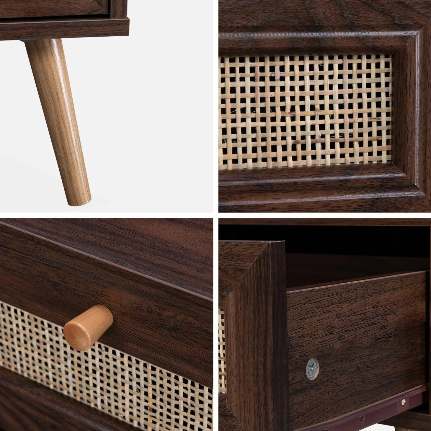 Mesa de centro estilo escandinavo de caña