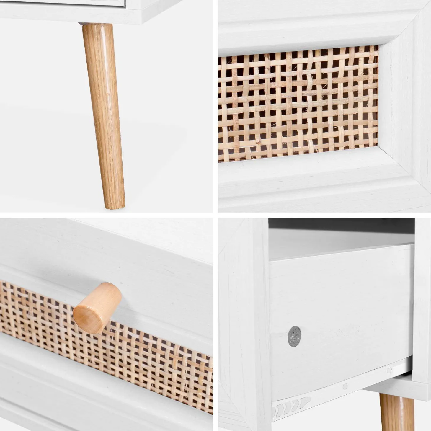 Mesa de centro estilo escandinavo de caña