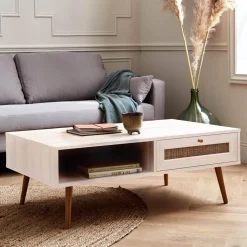 Mesa de centro estilo escandinavo de caña