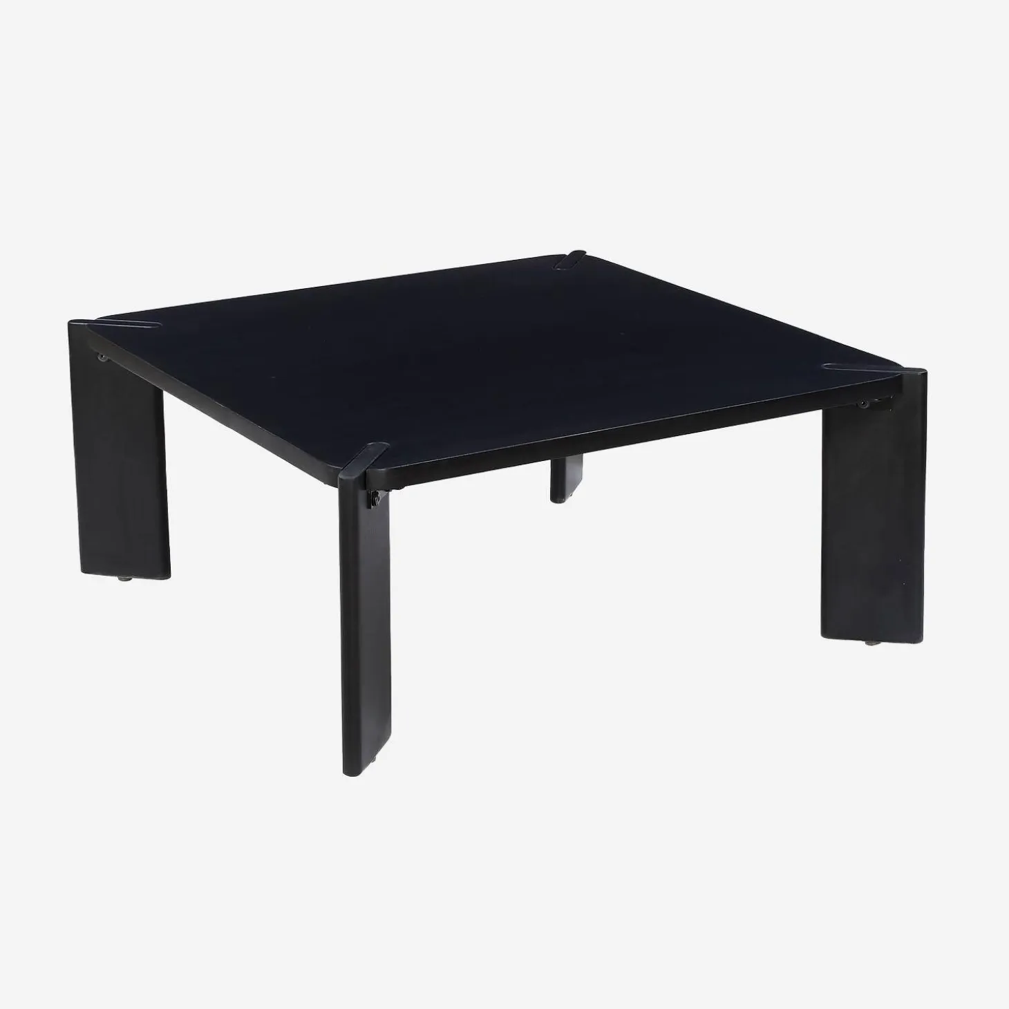 Mesa de centro exótica cuadrada de madera maciza