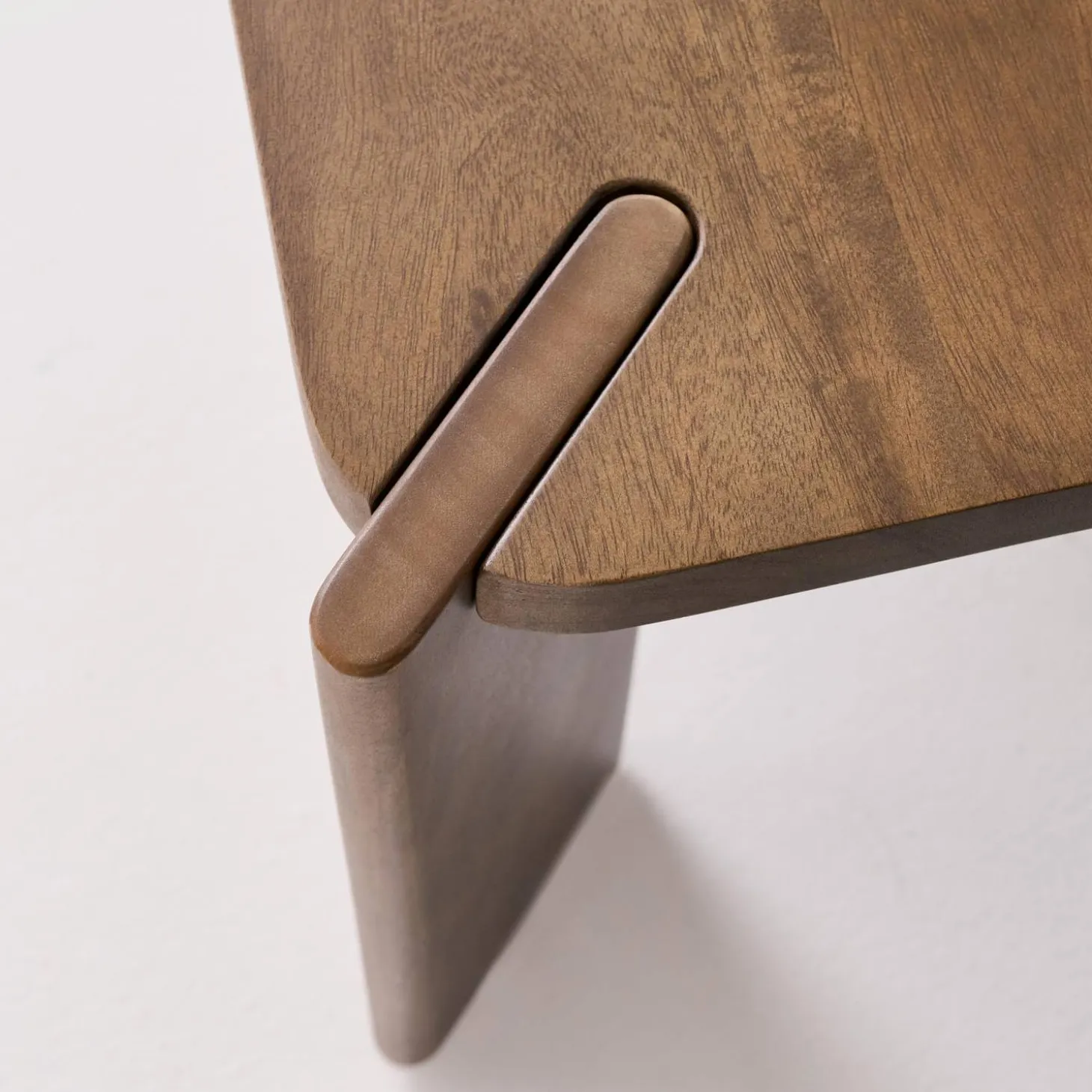 Mesa de centro exótica cuadrada de madera maciza