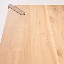Mesa de centro exótica cuadrada de madera maciza
