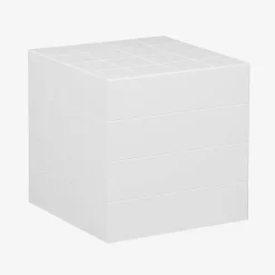 Mesa de centro o auxiliar cúbica efecto azulejos de cemento, 40cm