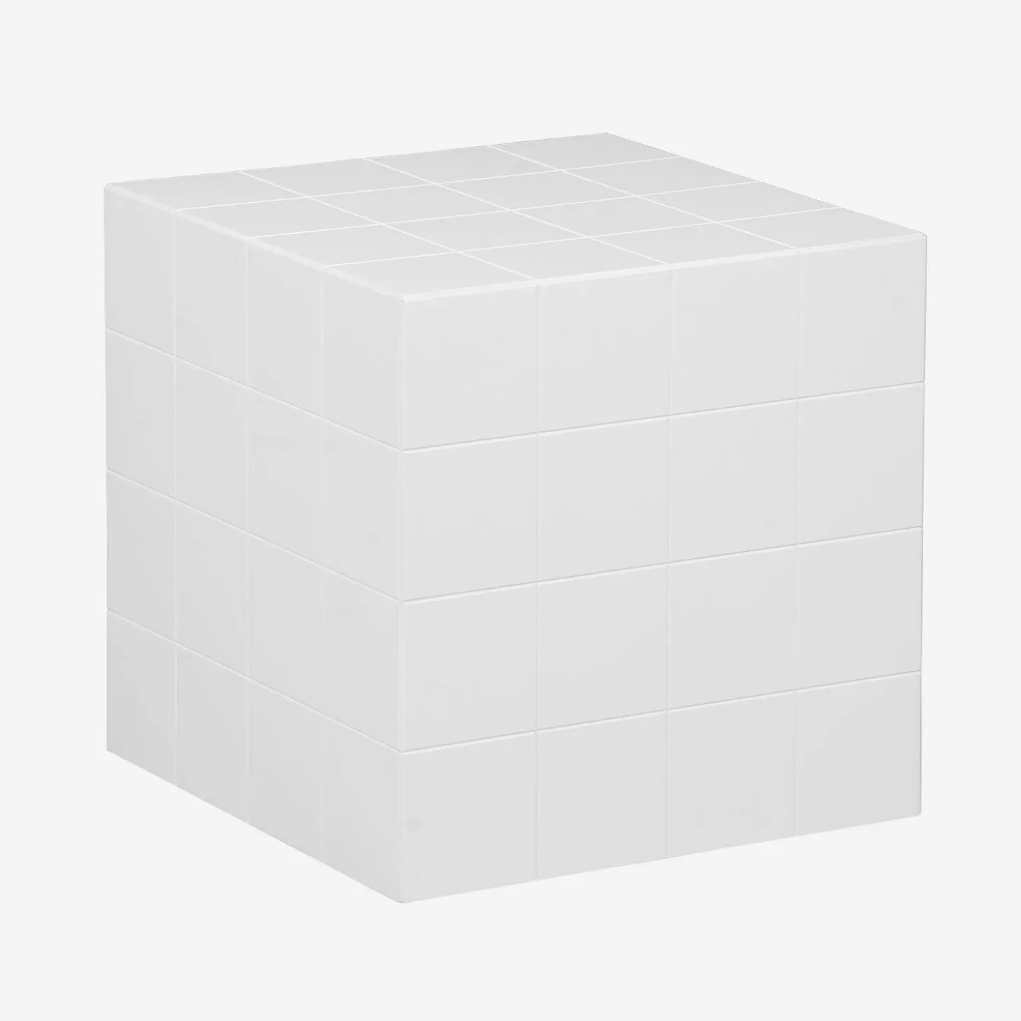 Mesa de centro o auxiliar cúbica efecto azulejos de cemento, 40cm