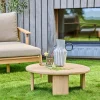 Mesa de centro para jardín redonda de madera de acacia, 70cm