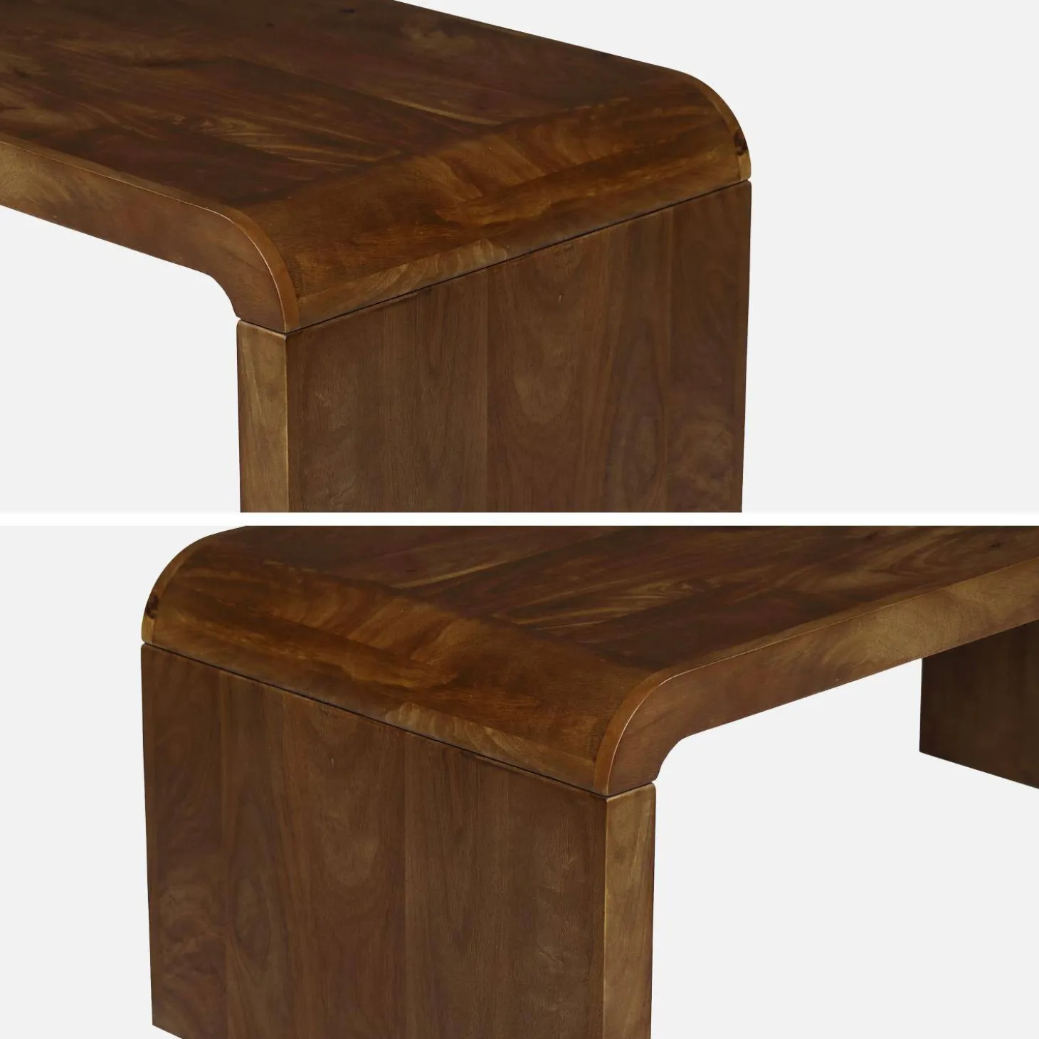 Mesa de centro rectangular de madera maciza de acacia