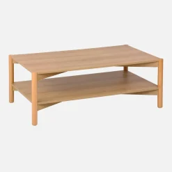 Mesa de centro rectangular con doble estante, 110cm
