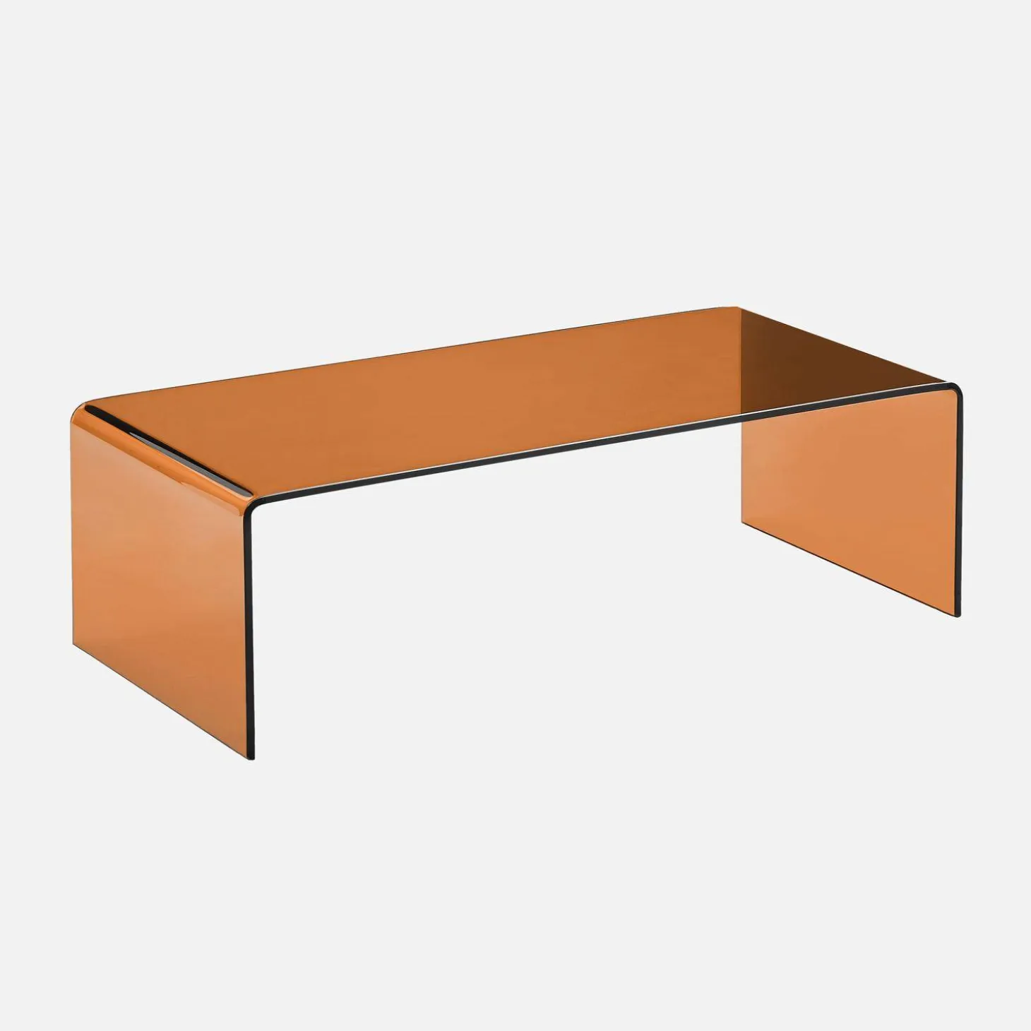 Mesa de centro rectangular de cristal templado