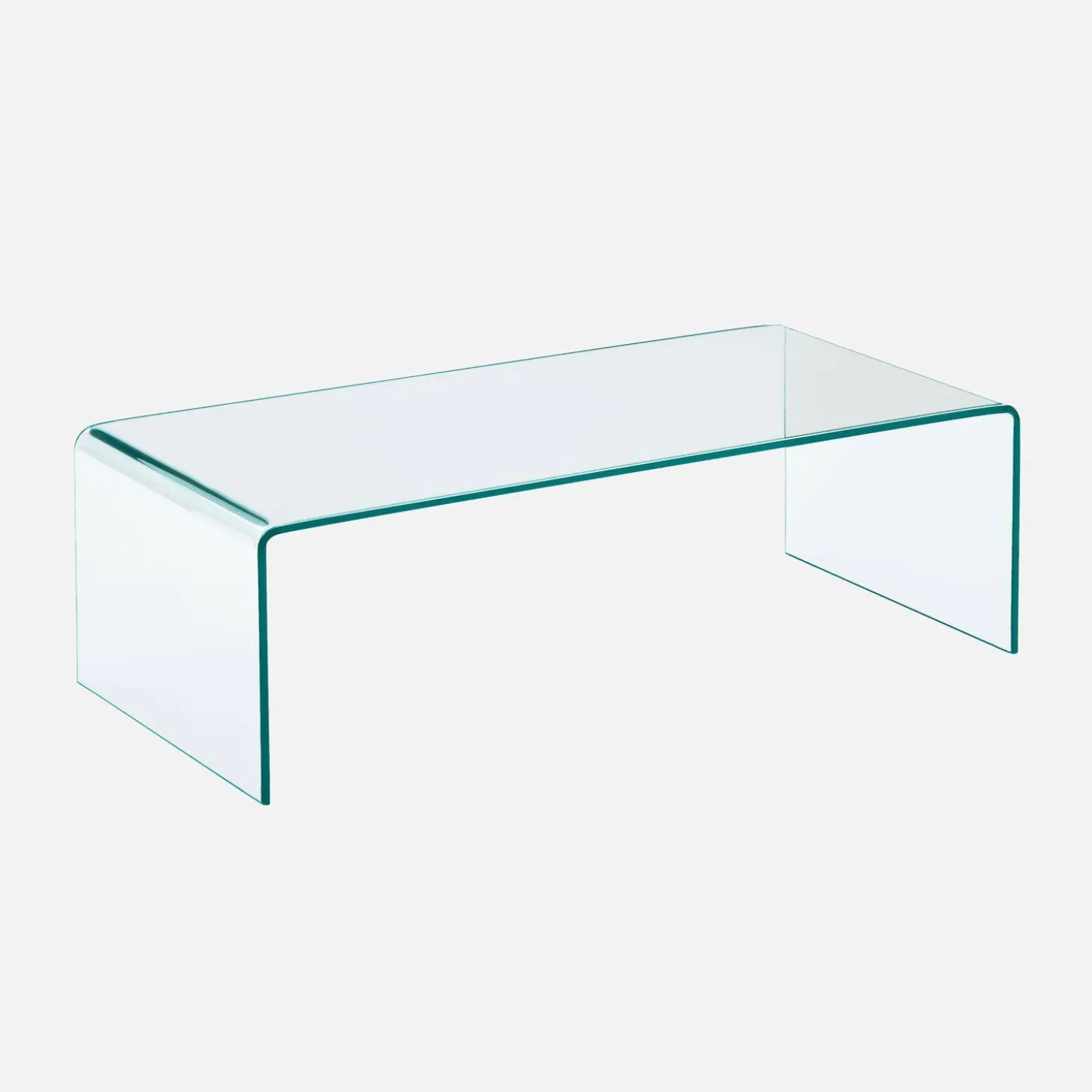 Mesa de centro rectangular de vidrio templado